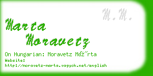 marta moravetz business card